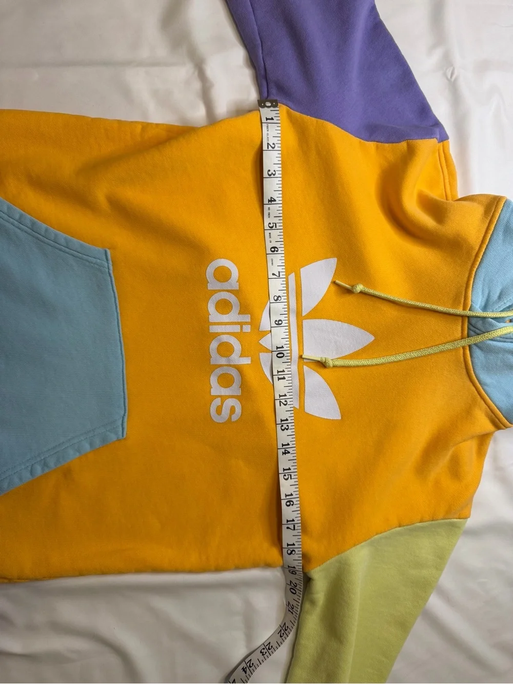 adidas Colorblock Trefoil Hoodie - Yellow, Lavender, Light Blue, Lime